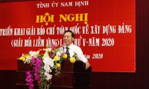 Nam Định triển khai kế hoạch hưởng ứng Giải báo chí toàn quốc về xây dựng Đảng (Giải Búa liềm vàng) lần thứ V -  năm 2020